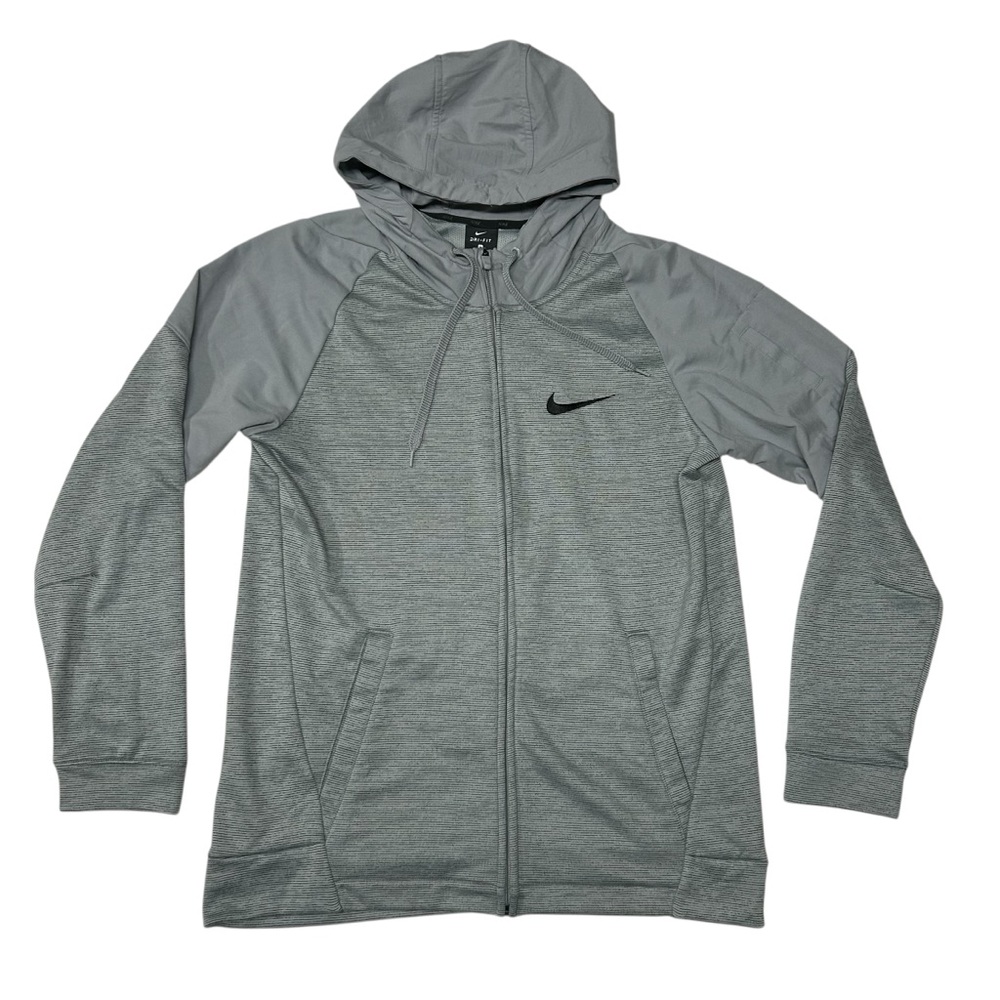 Nike Dry Fit Mens Size M Hoodie Full Zip Gym Running Training Activewear Pockets - Picture 1 of 10